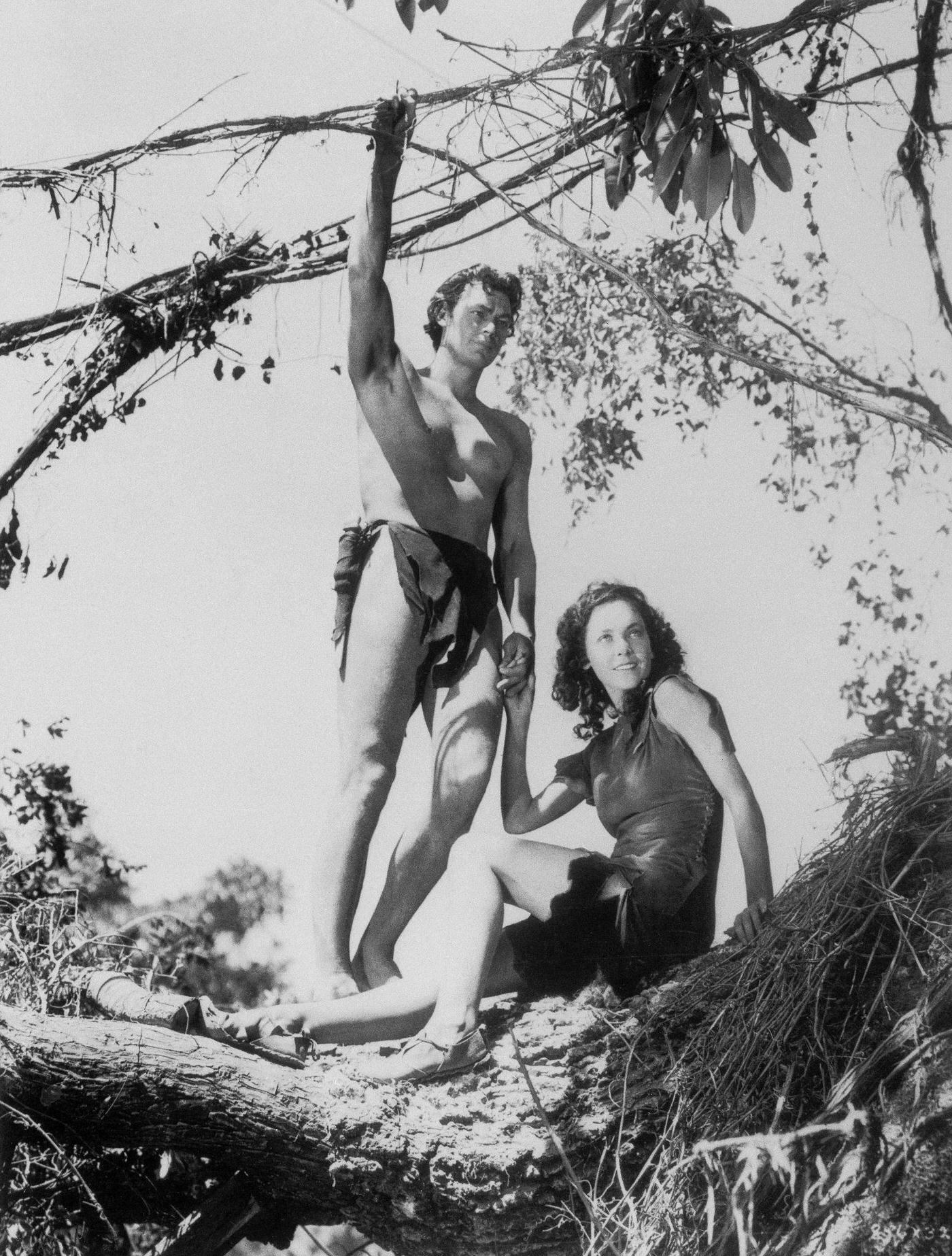 Maureen O'Sullivan As Jane Parker On Set, Wearing Sunglasses With A Make-Up Woman During Filming Of &Amp;Quot;Tarzan And His Mate,&Amp;Quot; 1934.