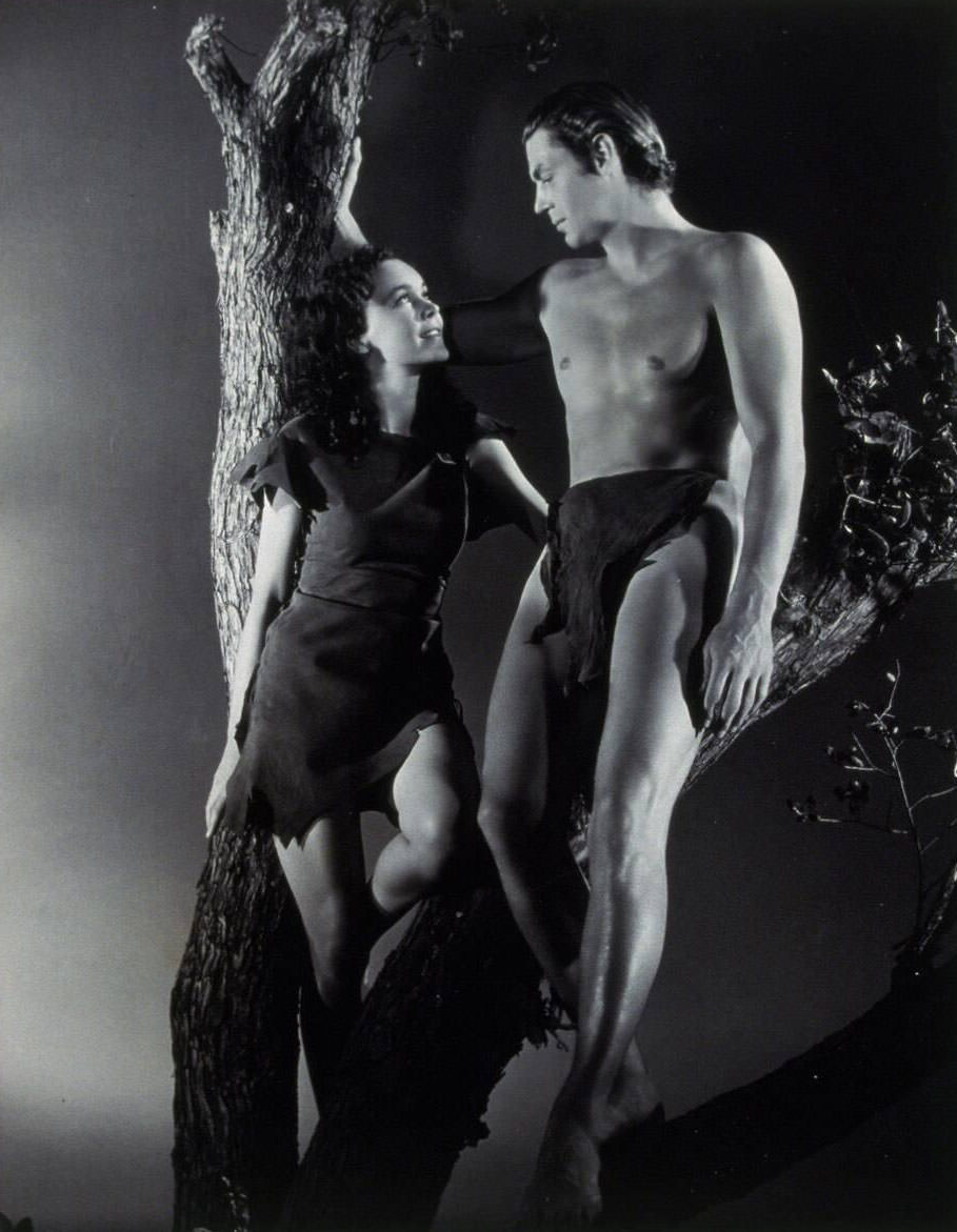 1932, Film Title: &Amp;Quot;Tarzan, The Ape Man,&Amp;Quot; Directed By Johnny Weissmuller. Maureen O'Sullivan In A Scene.