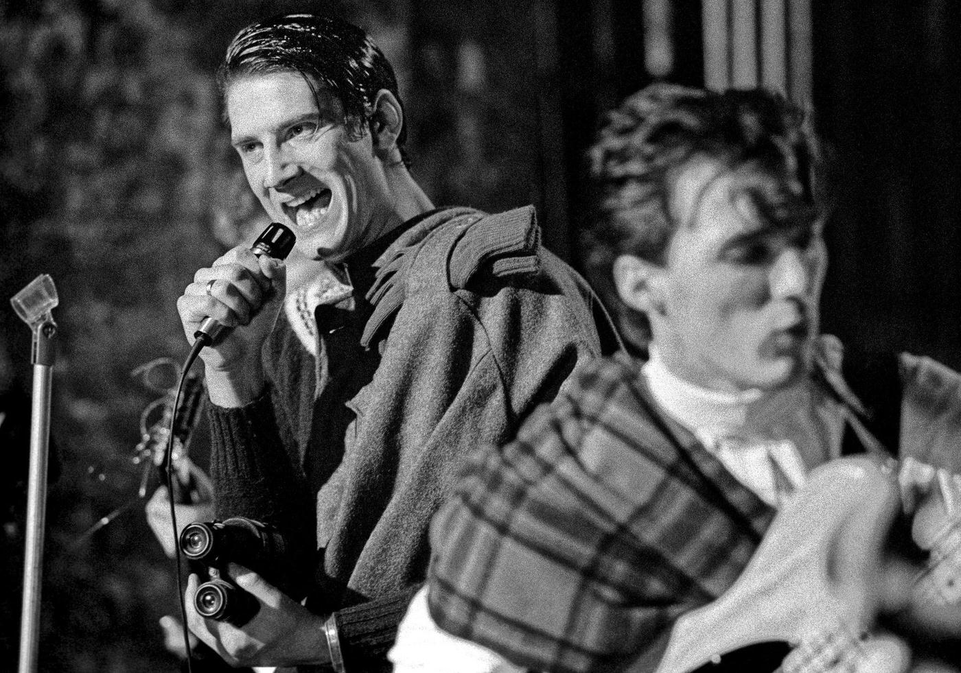 Tony Hadley And Martin Kemp Of Spandau Ballet Performing At The London Dungeon For Their First Single &Amp;Quot;To Cut A Long Story Short&Amp;Quot;, 1980.