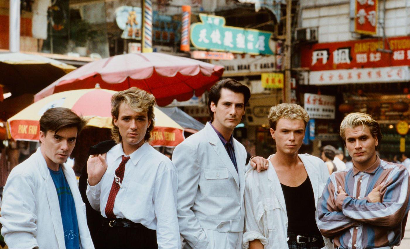 Members Of Spandau Ballet Filming The 'Highly Strung' Music Video In Hong Kong, 1984.