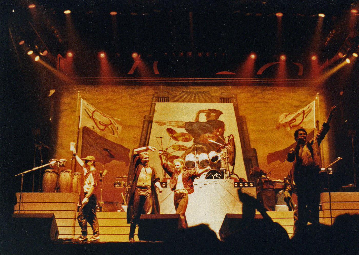 Members Of Spandau Ballet Wave Farewell To The Audience At The End Of Their Concert, 1984.