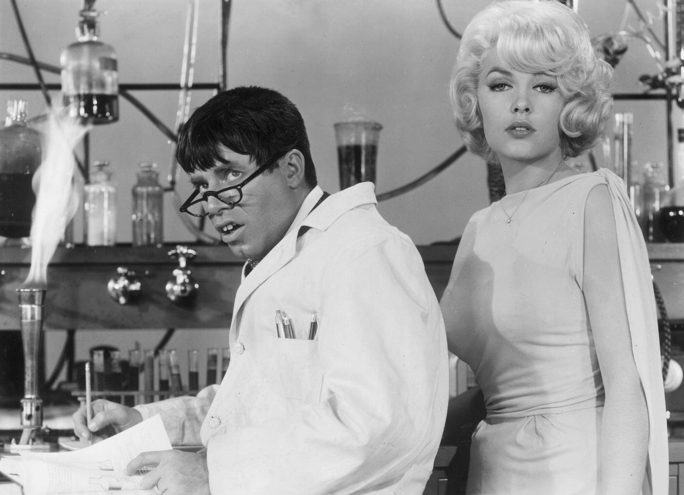 Jerry Lewis And Stella Stevens In A Still From Lewis'S Film 'The Nutty Professor', 1963.