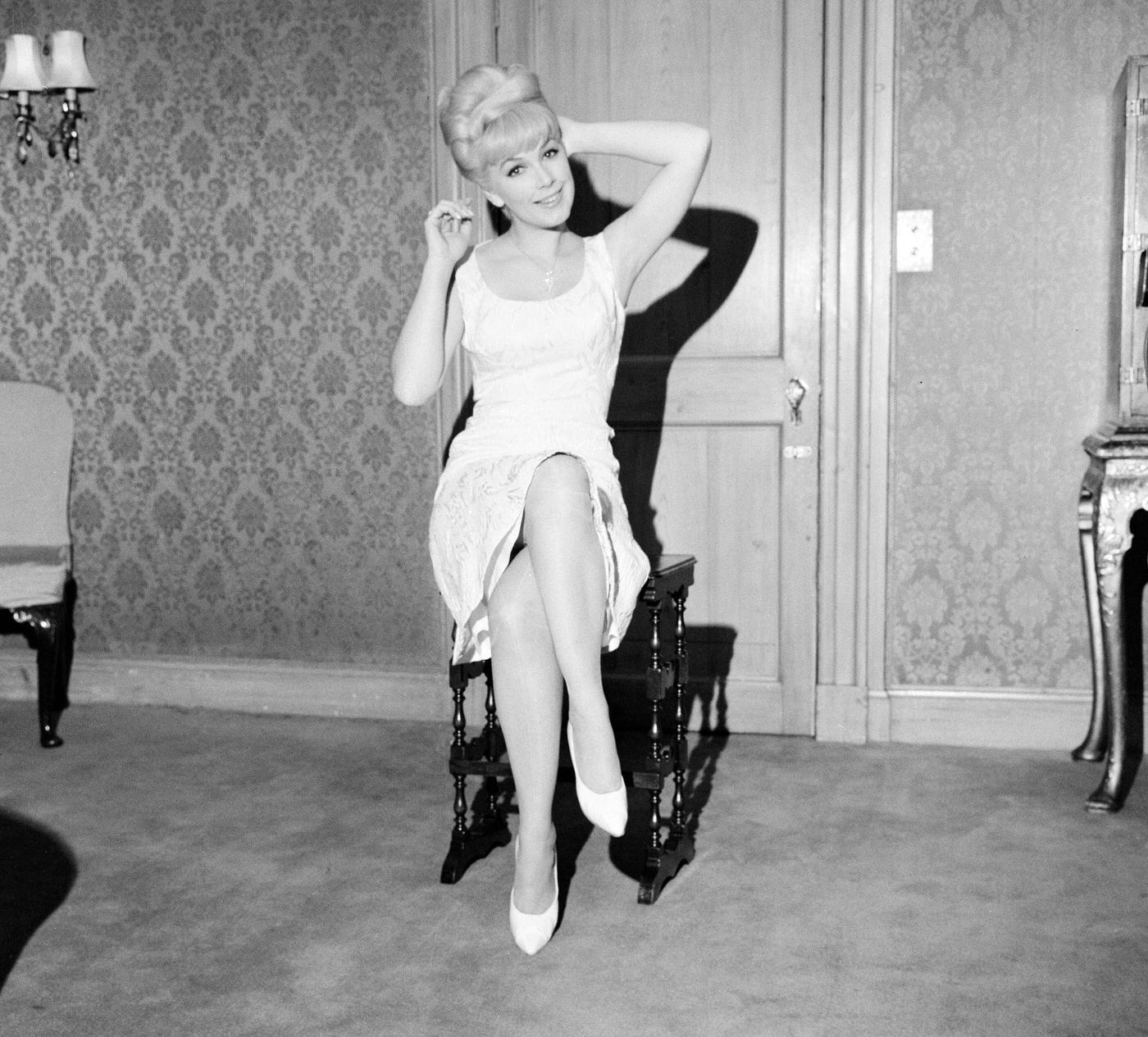 Stella Stevens In London Promoting The Film 'The Secret Of My Success', 1964.