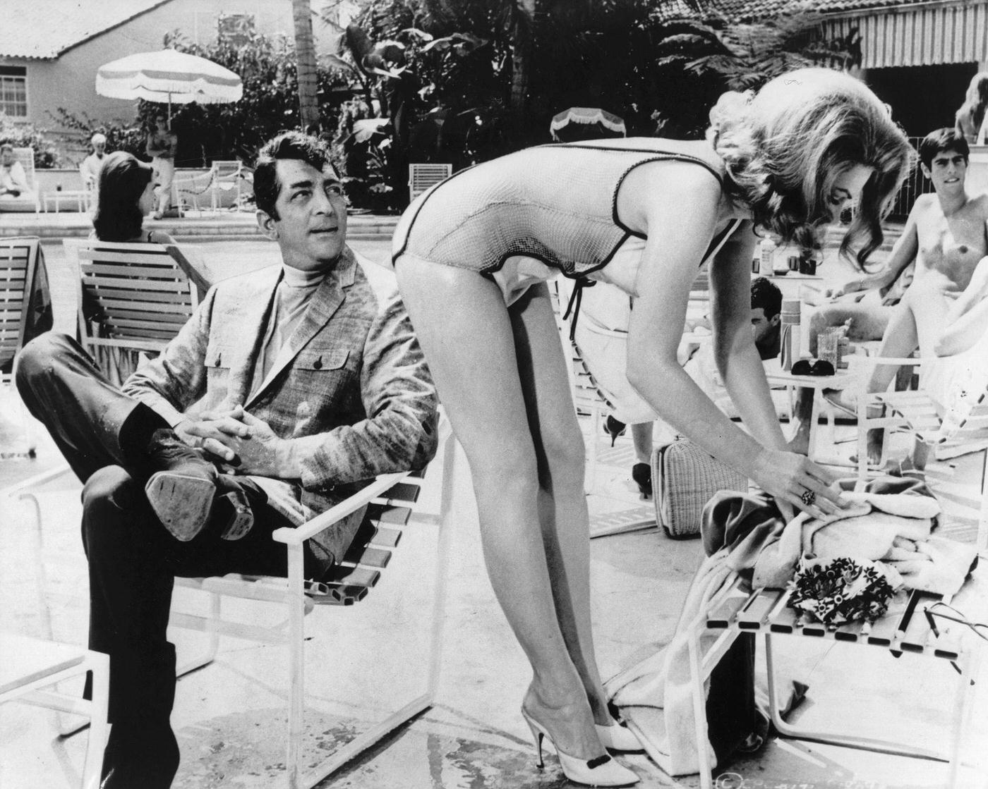 Dean Martin With Stella Stevens In The Film 'The Silencers', 1966.
