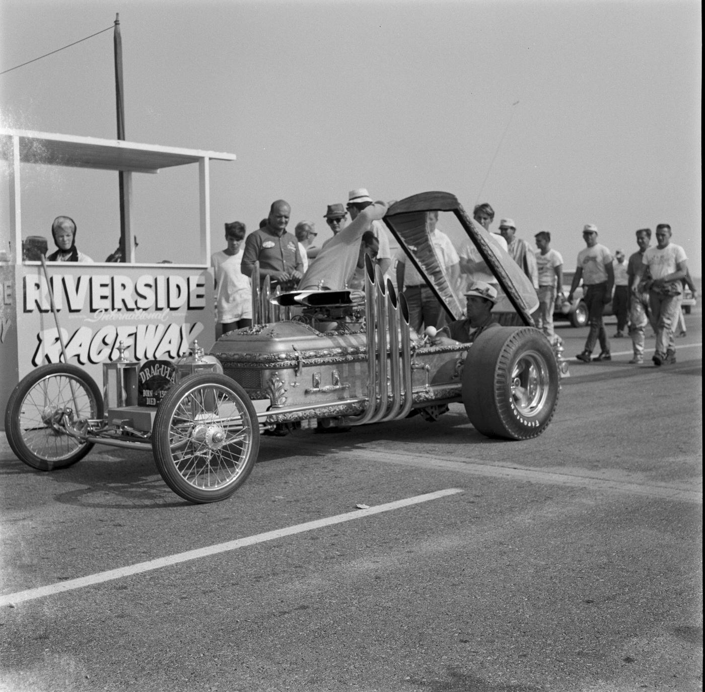 Munsters' Drag-U-La Exhibition At Riverside Raceway, July 16, 1965.