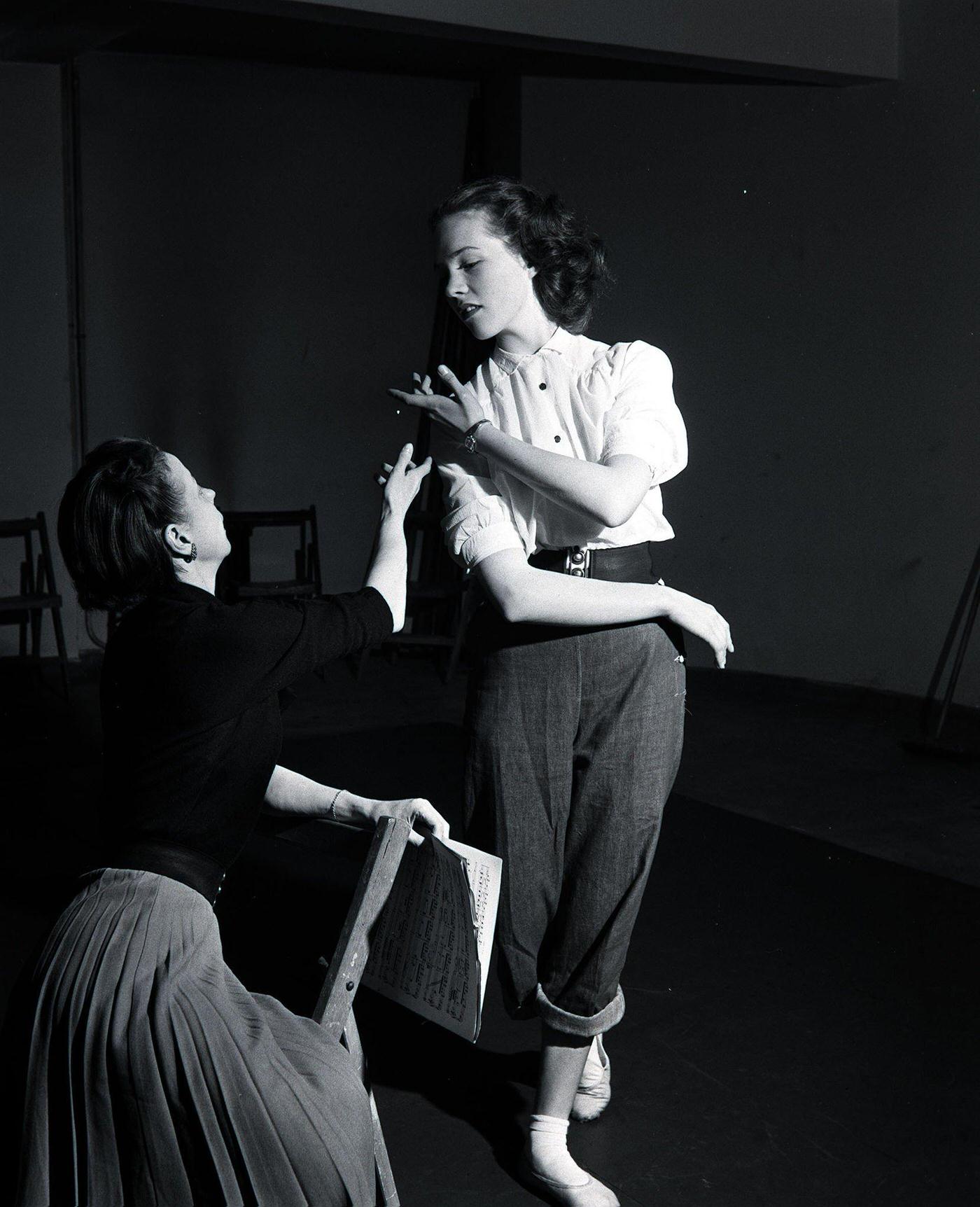 Julie Andrews Rehearsing Her Cinderella Dance, 1953.