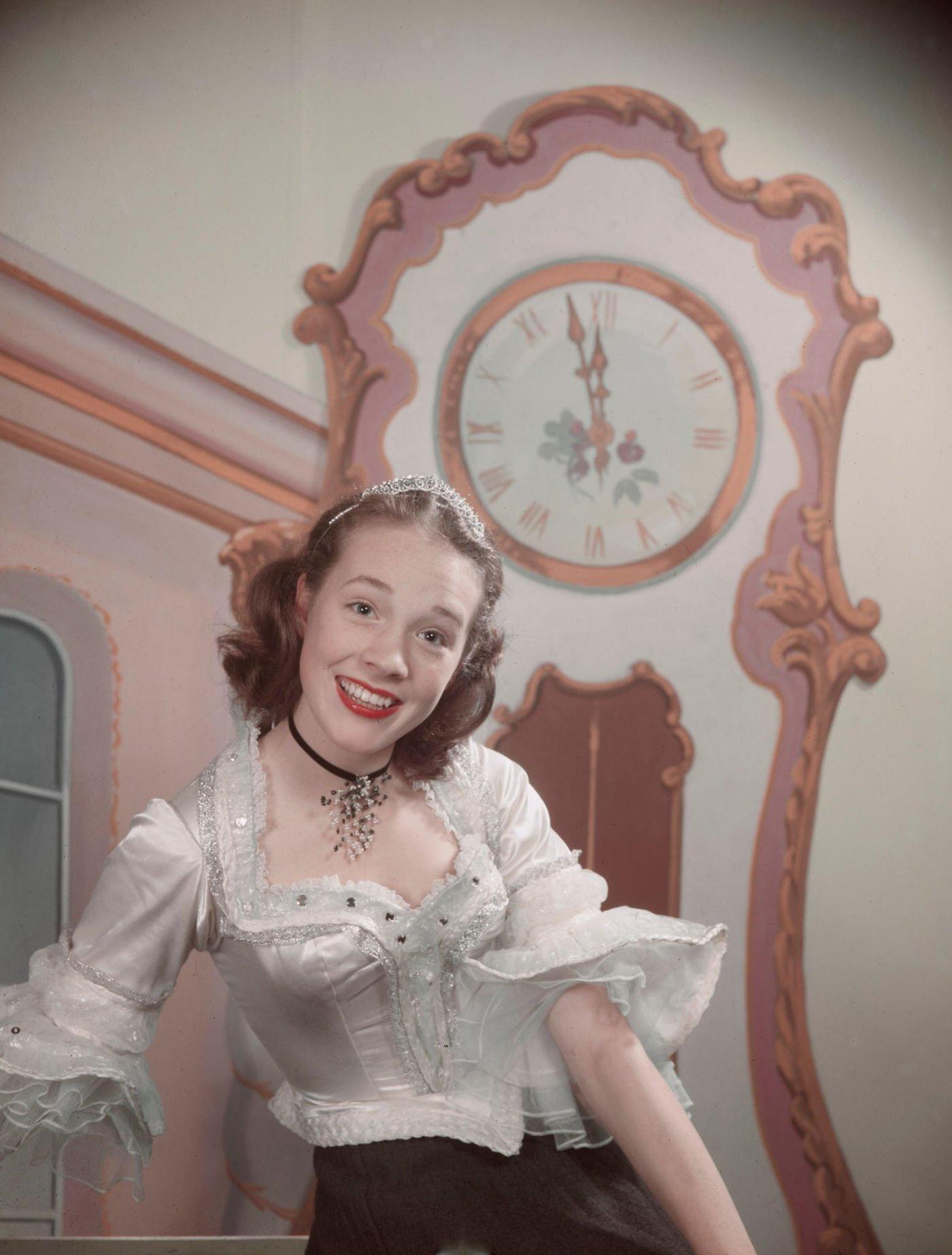 Julie Andrews Preparing For Her Role In 'Cinderella', 1953.