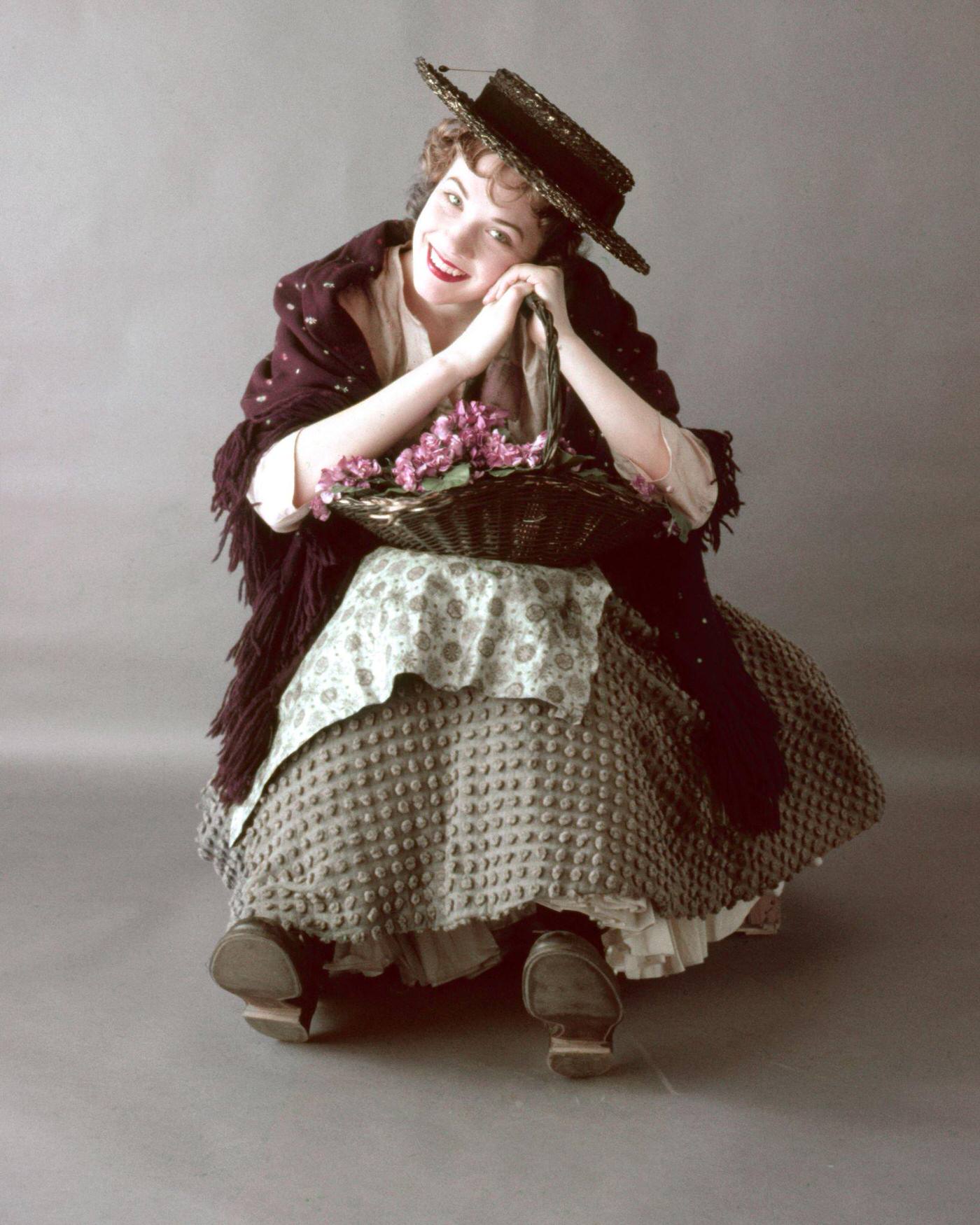 Julie Andrews Plays Eliza Doolittle In 'My Fair Lady', 1956.