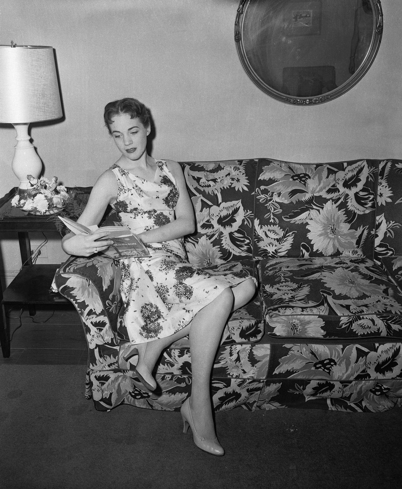 Julie Andrews Relaxing And Reading A Book, 1950S