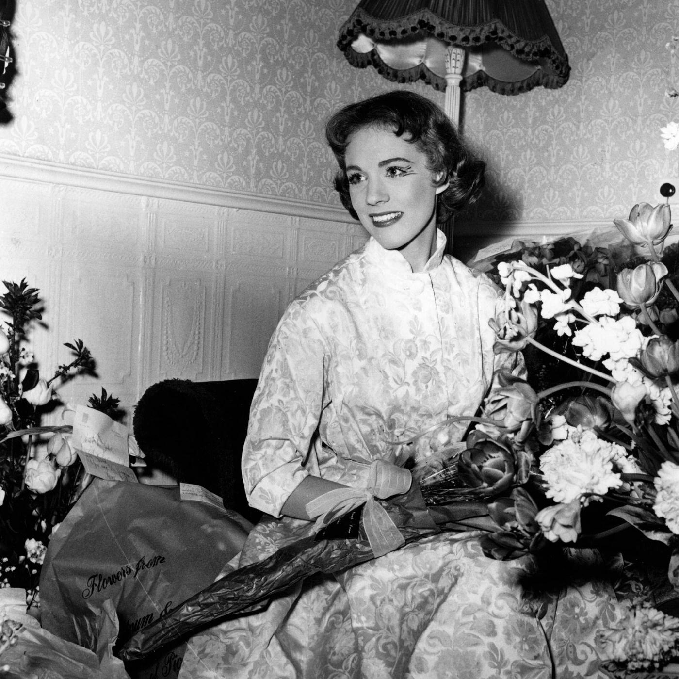 Julie Andrews Surrounded By Bouquets Of Flowers, 1960S
