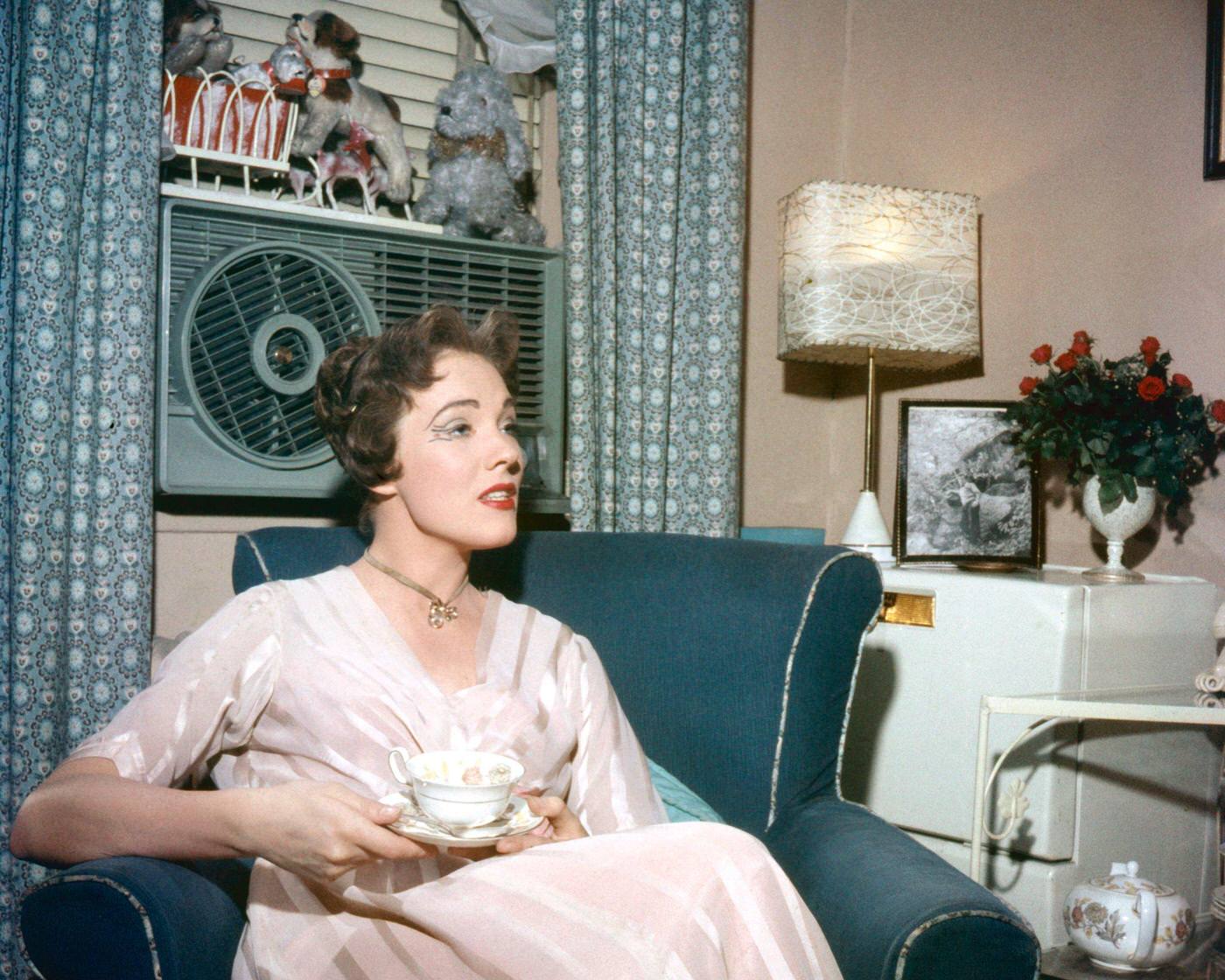 Julie Andrews Drinking Tea, Circa 1960.