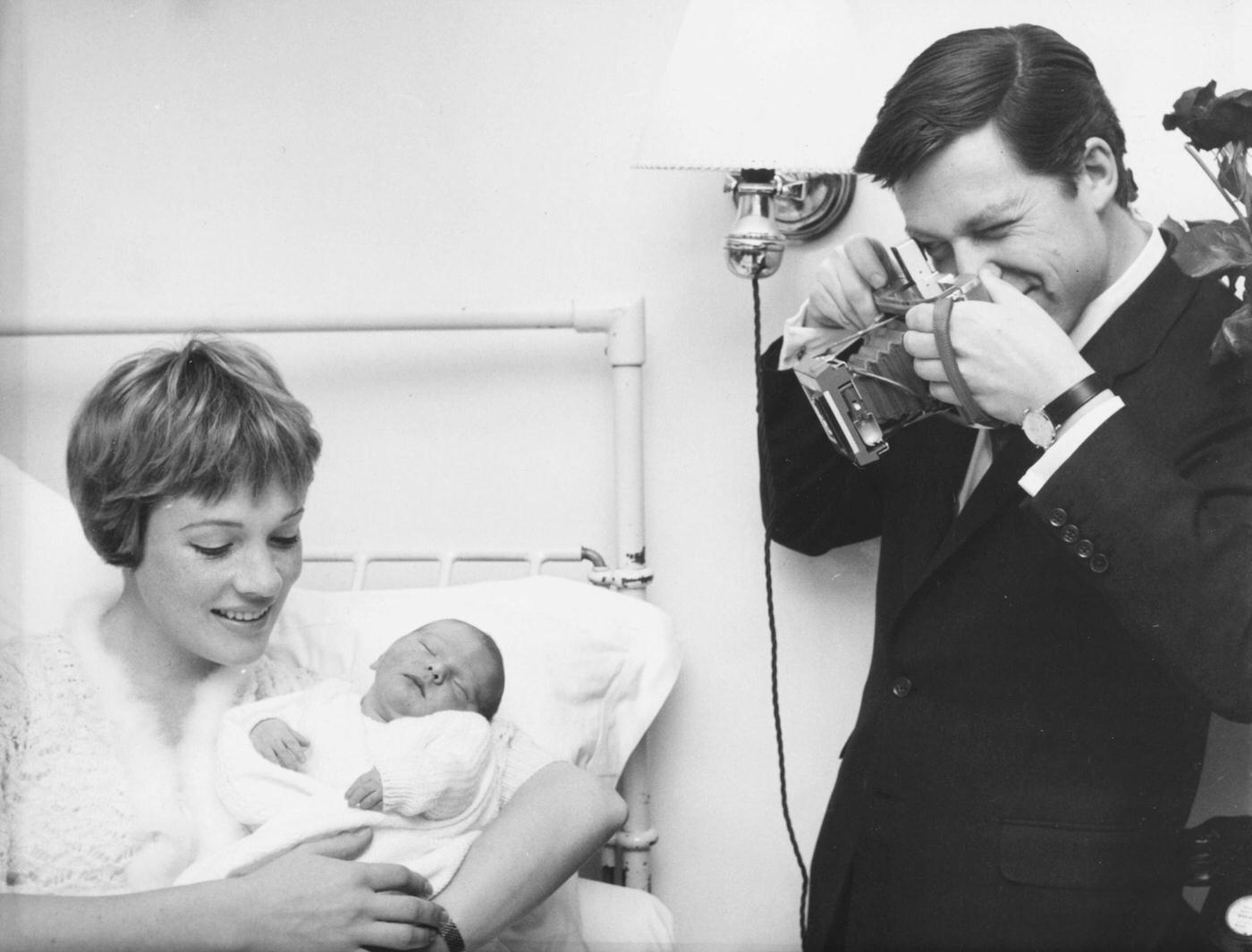 Julie Andrews With Her Newborn Baby Girl, 1962.