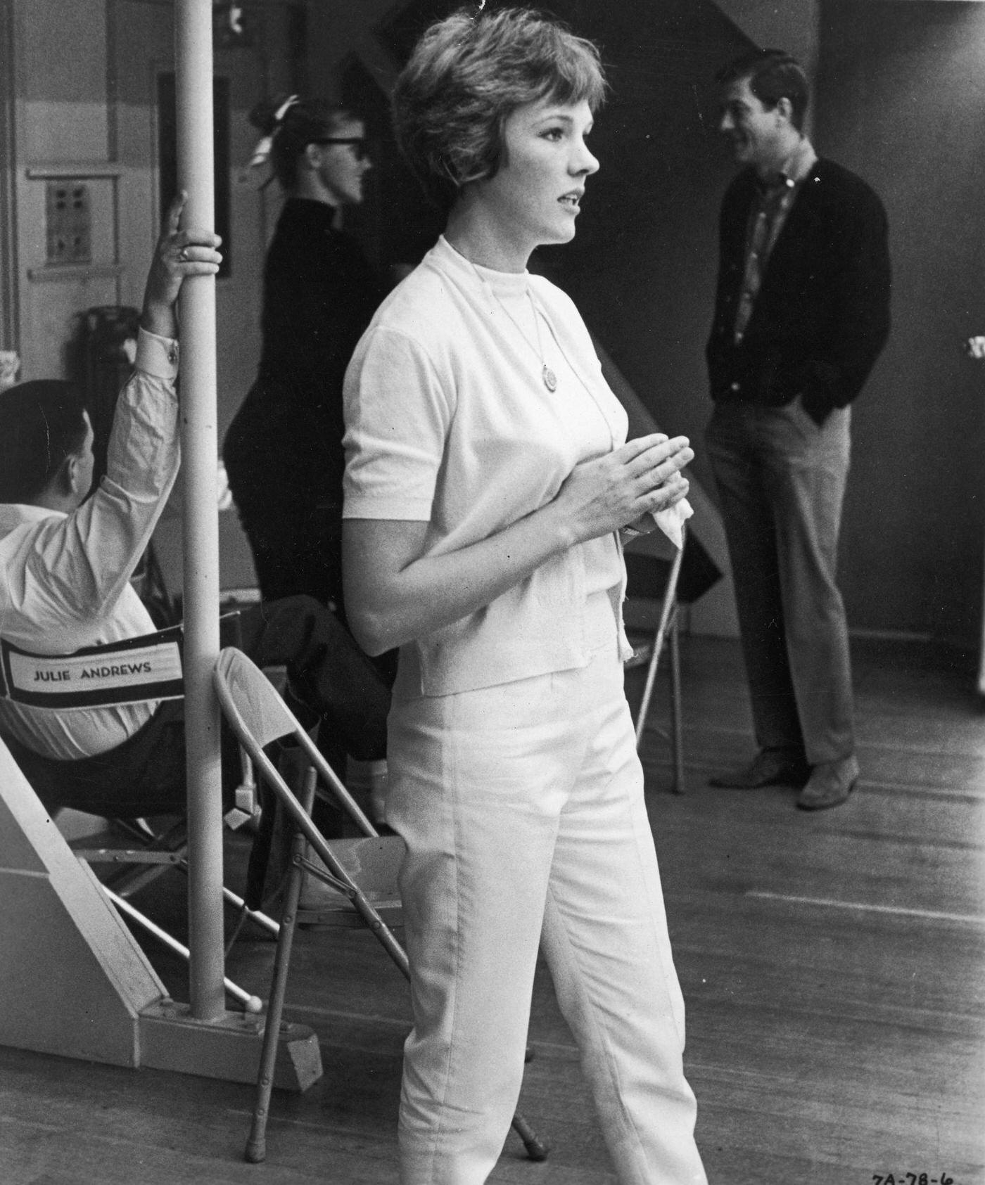 Julie Andrews During Rehearsals On The Set Of 'Mary Poppins', 1964.
