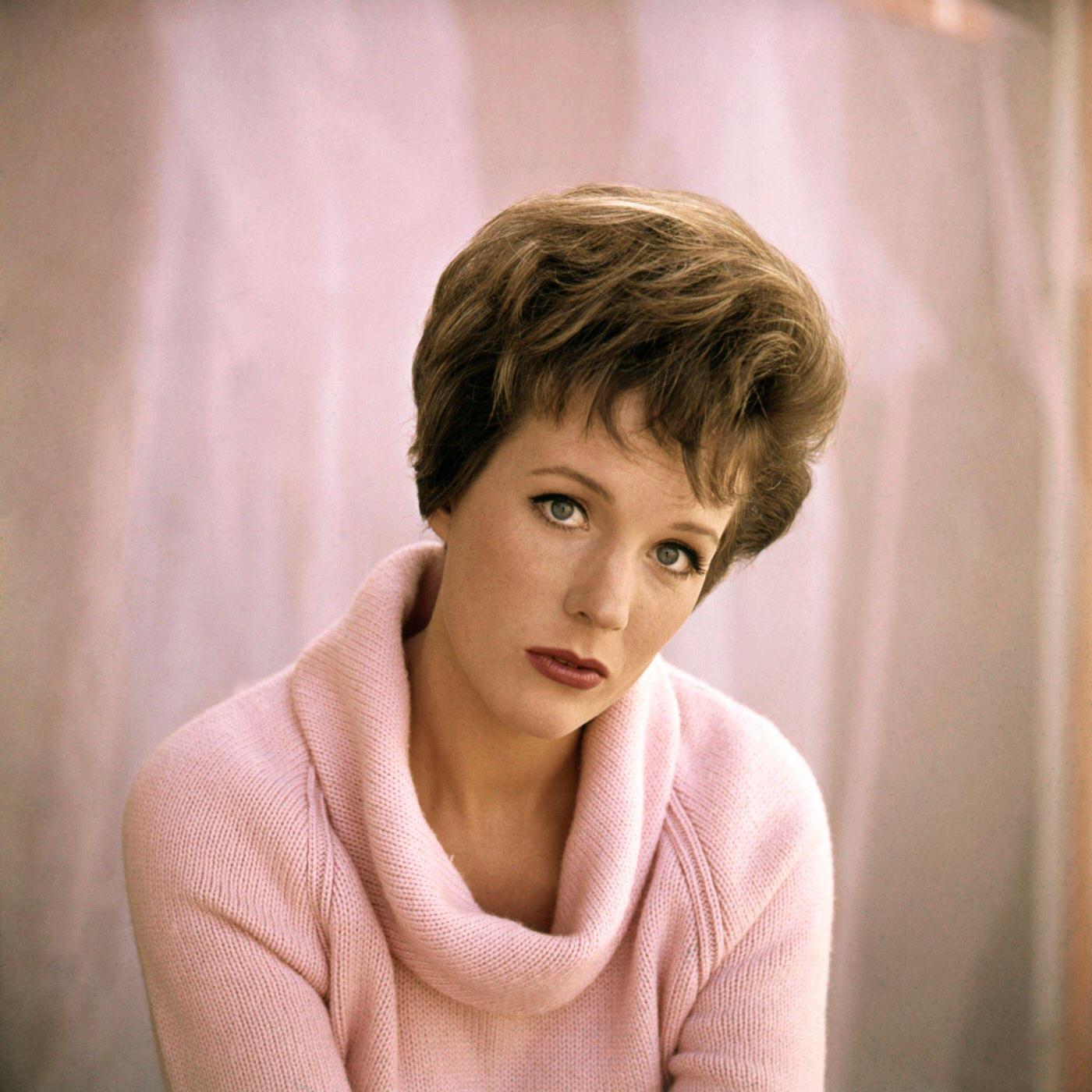 Julie Andrews Portrait Wearing Pink Sweater, Circa 1964.