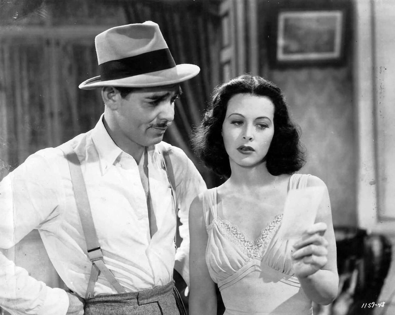 Clark Gable And Hedy Lamarr For The Film Comrade X, 1940.