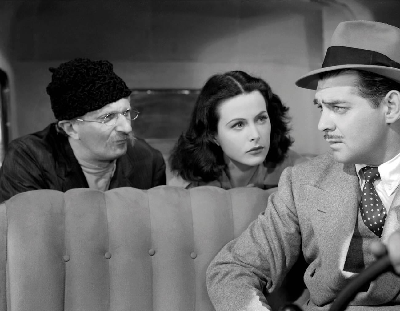 Felix Bressart, Hedy Lamarr, And Clark Gable In Comrade X, 1940.