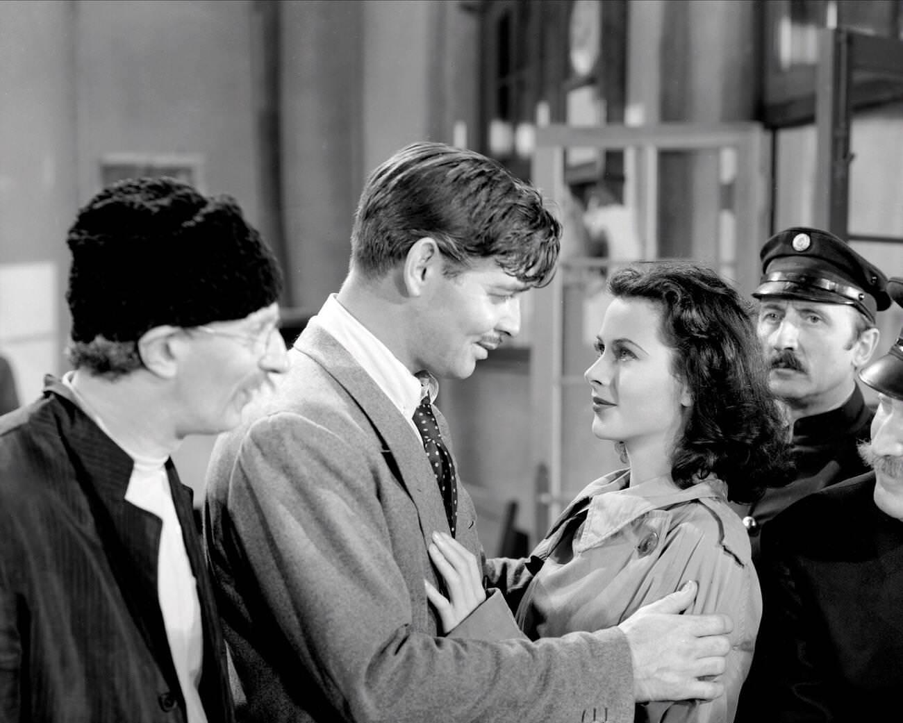 Clark Gable And Hedy Lamarr For Comrade X, 1940.
