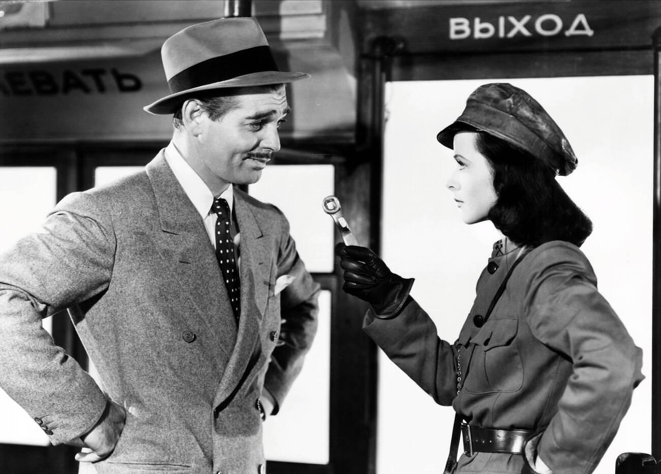 Clark Gable And Hedy Lamarr For Comrade X, 1940.