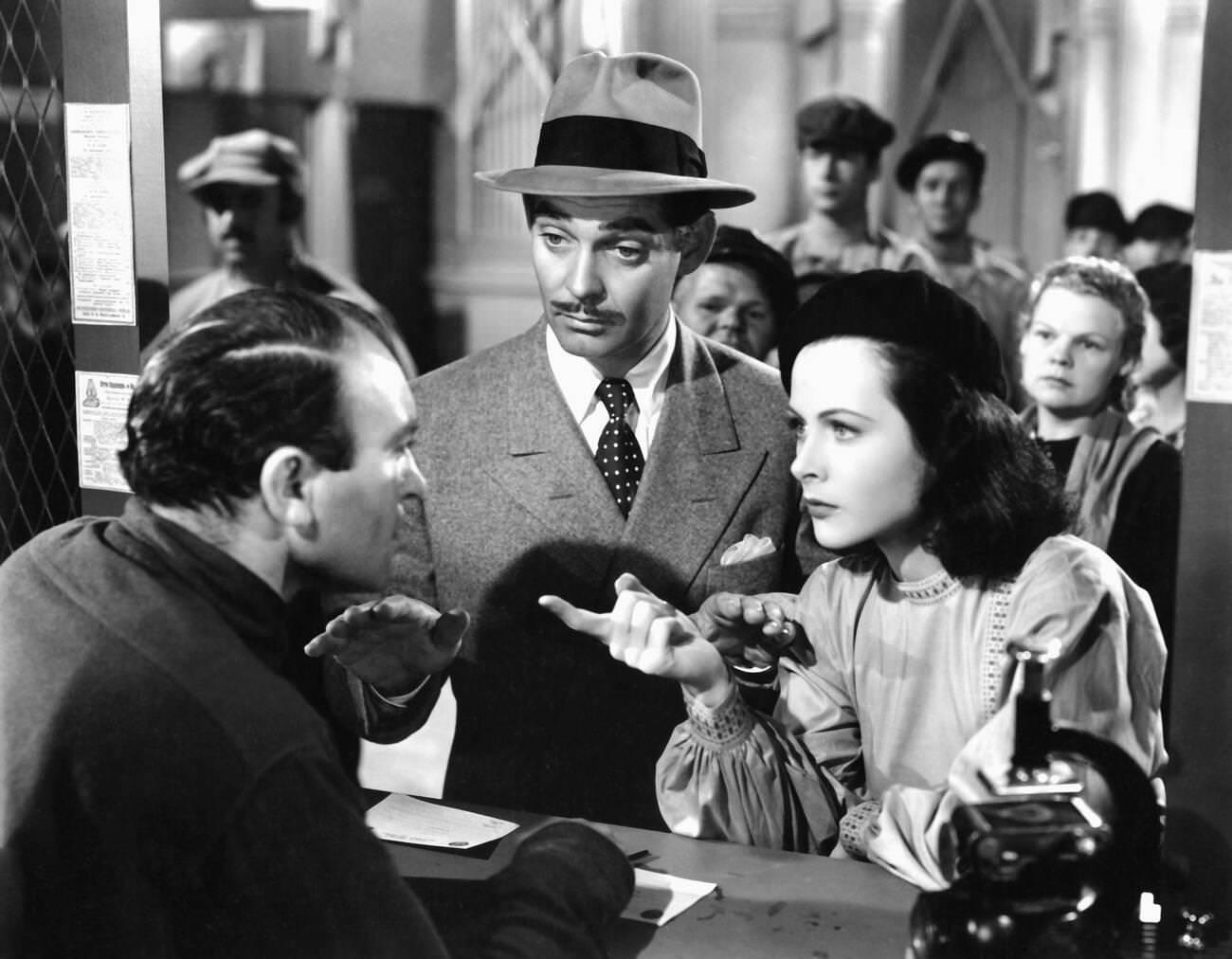 Clark Gable And Hedy Lamarr For Comrade X, 1940.
