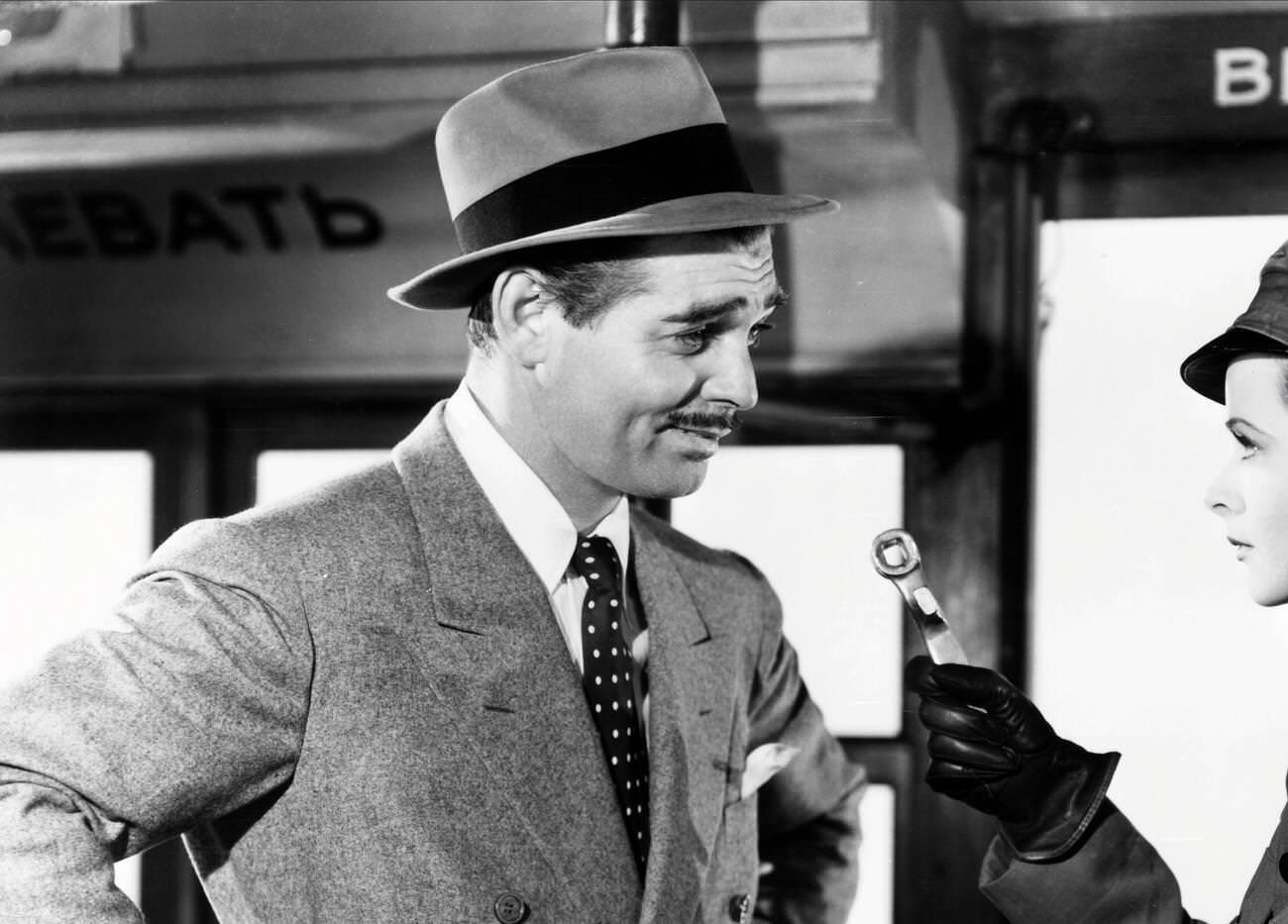 Clark Gable And Hedy Lamarr In Comrade X, 1940.