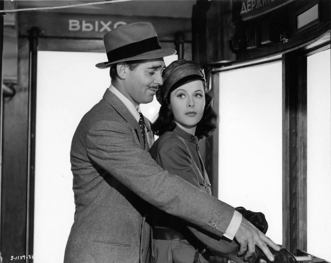 Clark Gable And Hedy Lamarr For Comrade X, 1940.