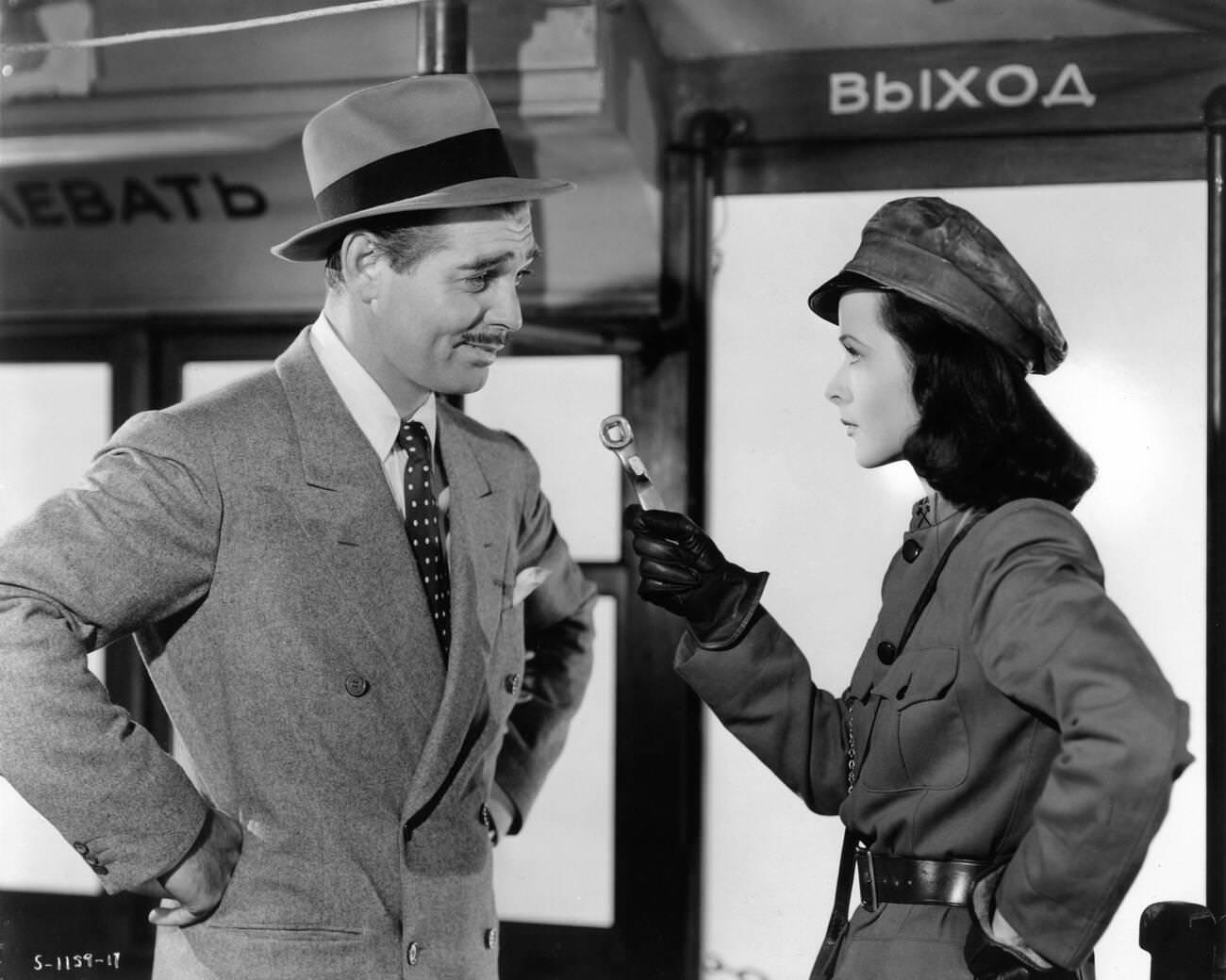 Clark Gable And Hedy Lamarr For Comrade X, 1940.