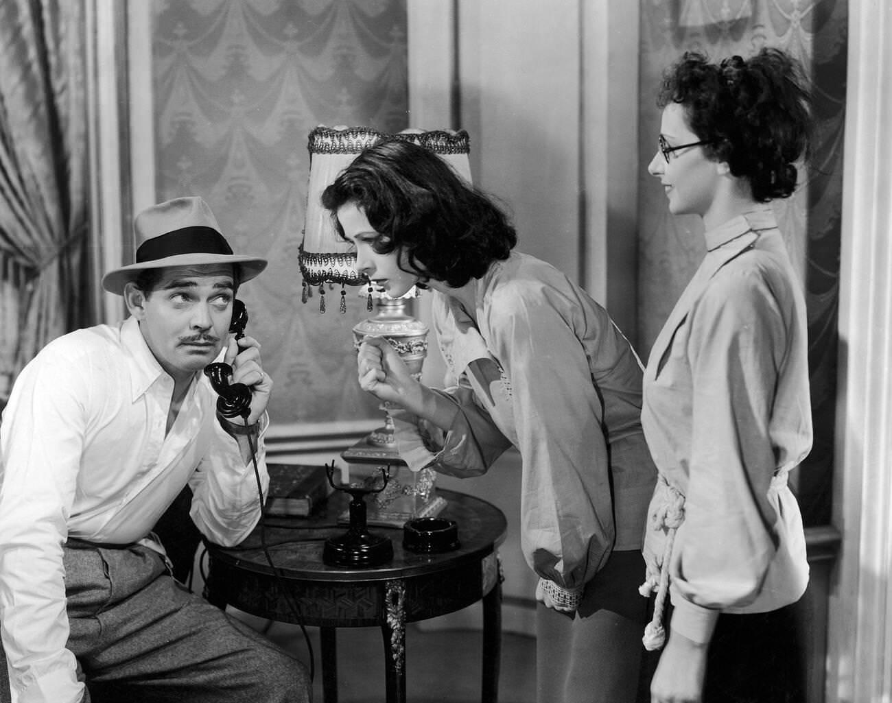 Clark Gable, Hedy Lamarr, And Natasha Lytess In Comrade X, 1940.