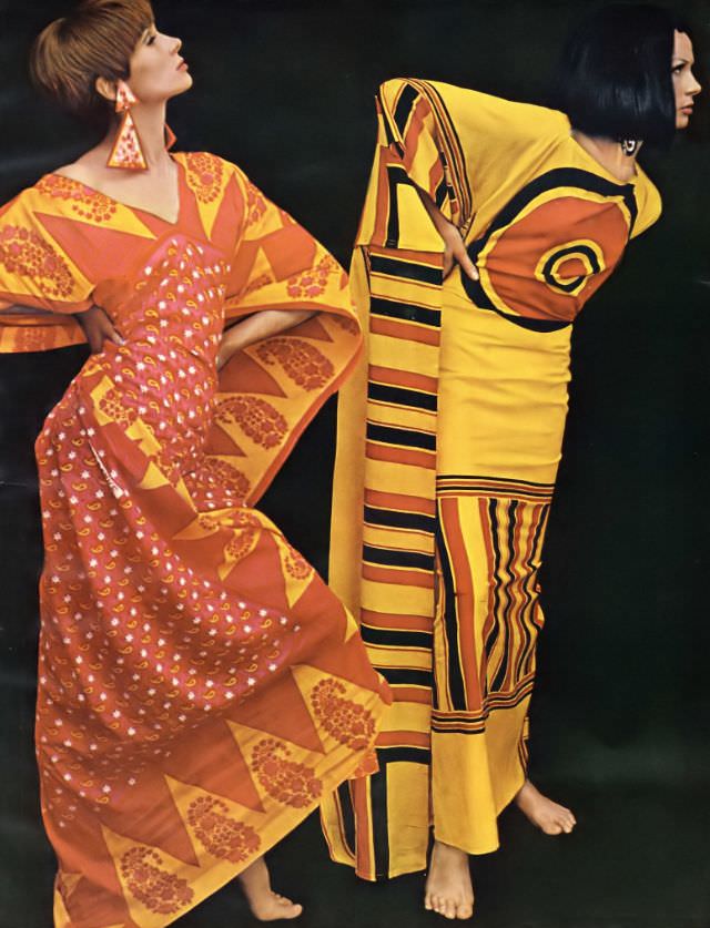 Models In Printed Cotton Gandurahs From Kenya, 1966.