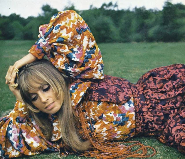 Suzy Kendall In Black Vinyl Cobra Weskit And Skirt, 1968.