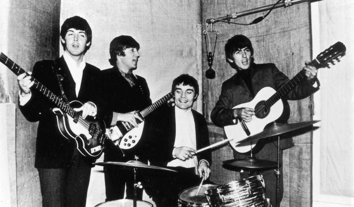 Jimmy Nicol Rehearsing With The Beatles After Replacing Ill Ringo Starr, 1964.
