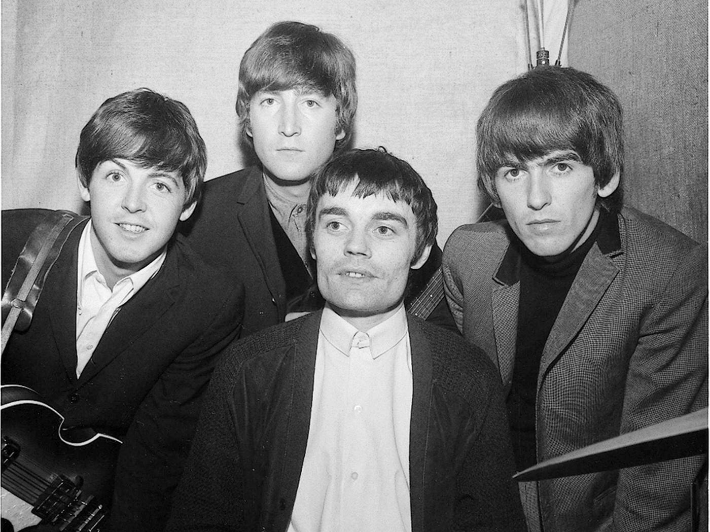 The Beatles With Temporary Drummer Jimmy Nicol, Rehearsing In Emi Studio, London, 1964.
