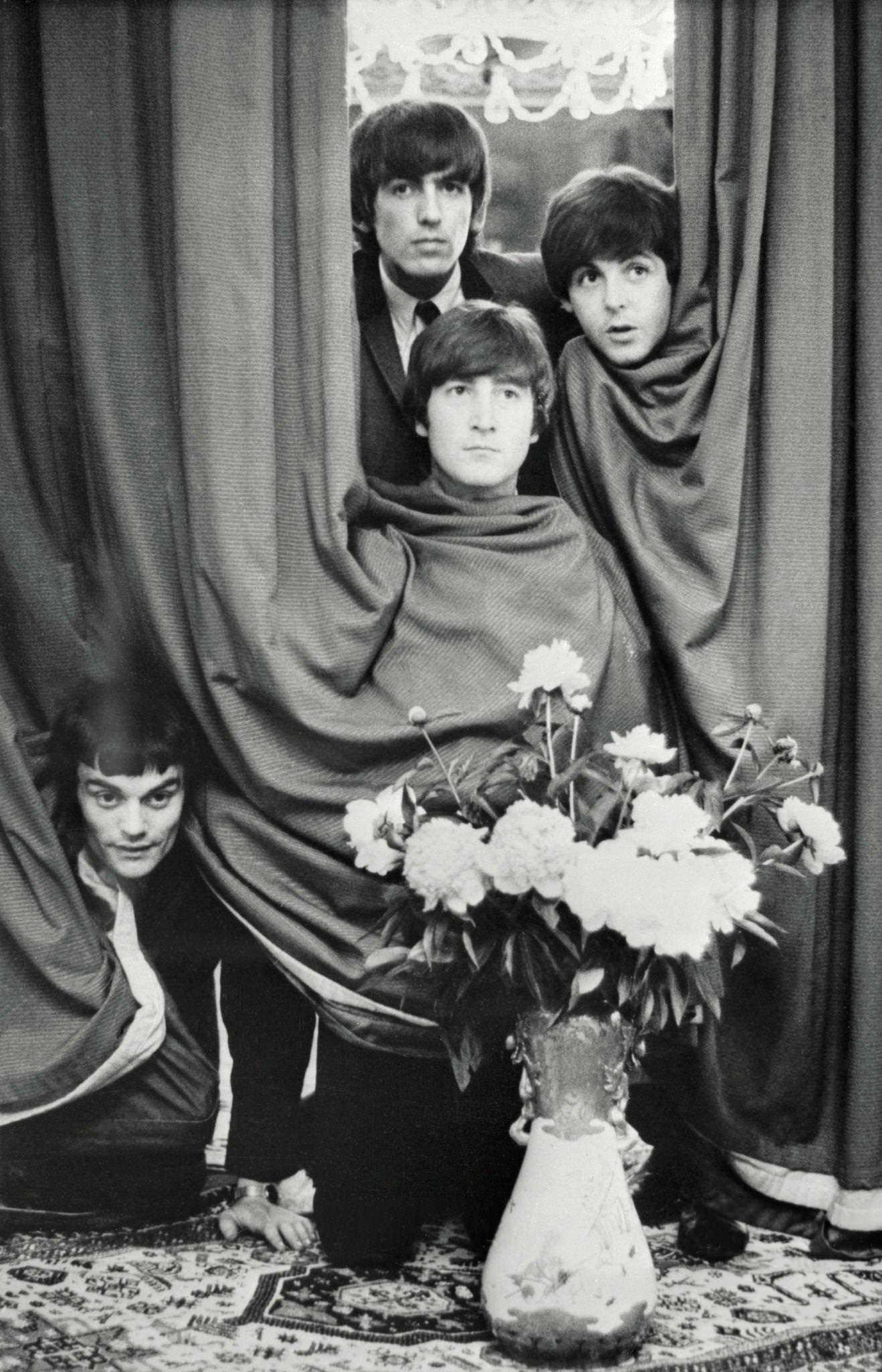 The Beatles Playing Hide-And-Seek With Jimmy Nicol, Replacement Drummer, 1964.