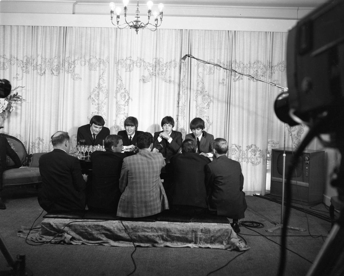 Press Conference In Adelaide Featuring The Beatles And Stand-In Drummer Jimmie Nicol, 1964