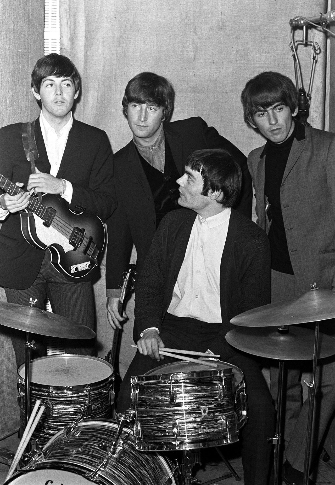 The Beatles Pictured With Jimmy Nicol Before Denmark And Holland Tour, 1964.