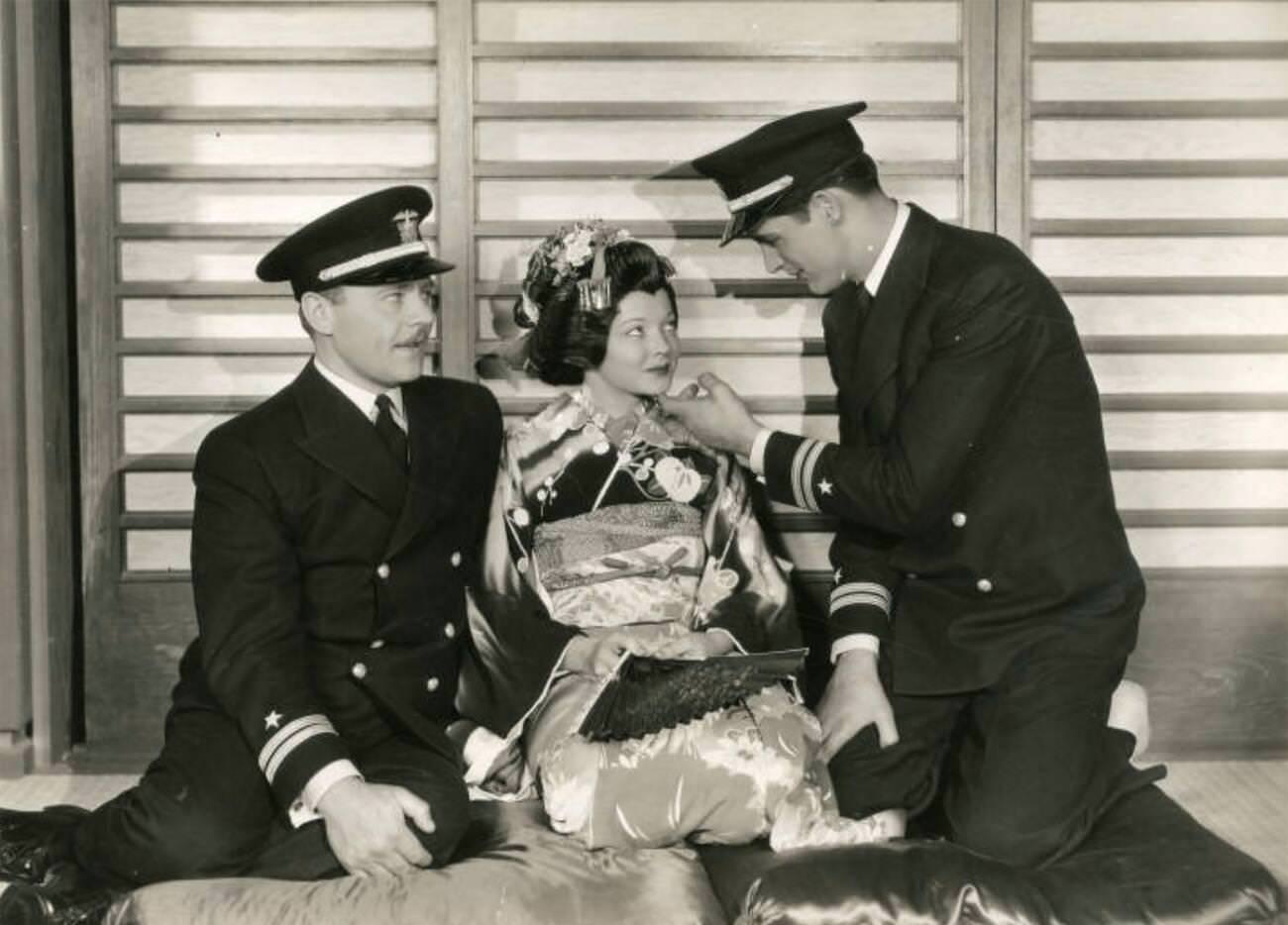 Charles Ruggles, Sylvia Sidney, And Cary Grant In 'Madame Butterfly,' 1932.