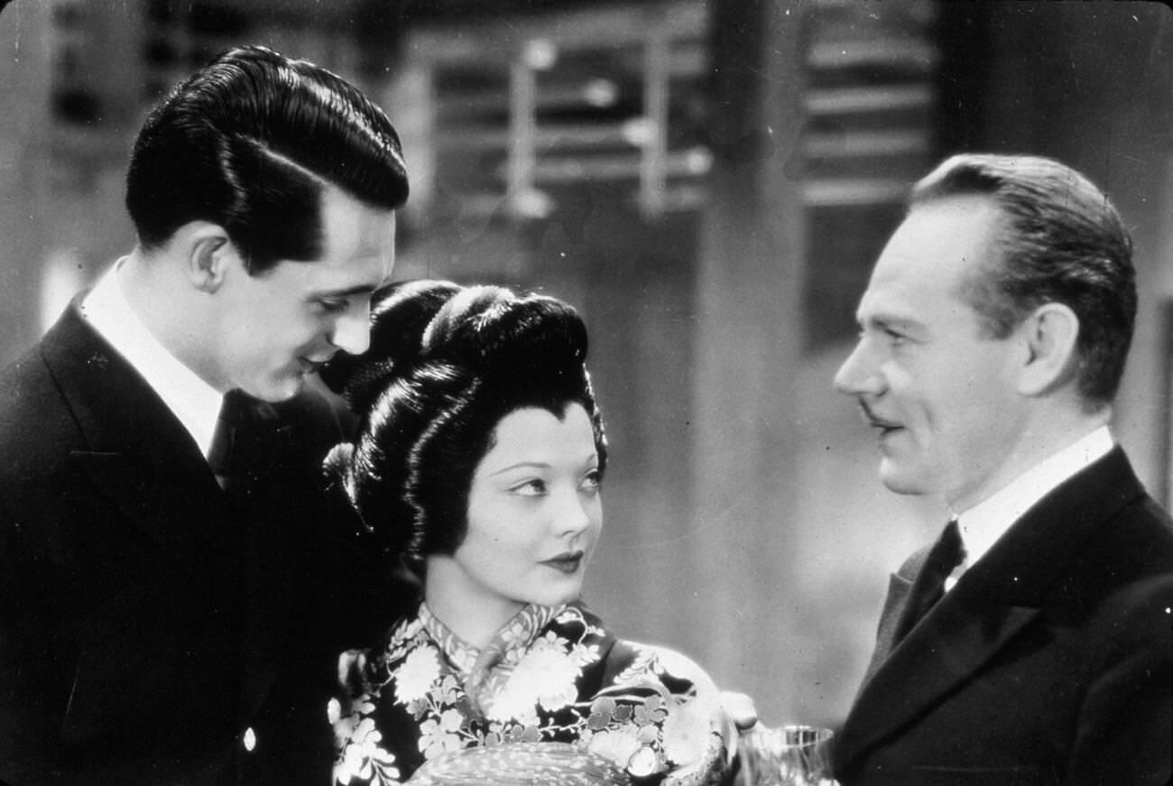 Marion Gering, Cary Grant, And Charlie Ruggles On The Set Of 'Madame Butterfly,' 1932.
