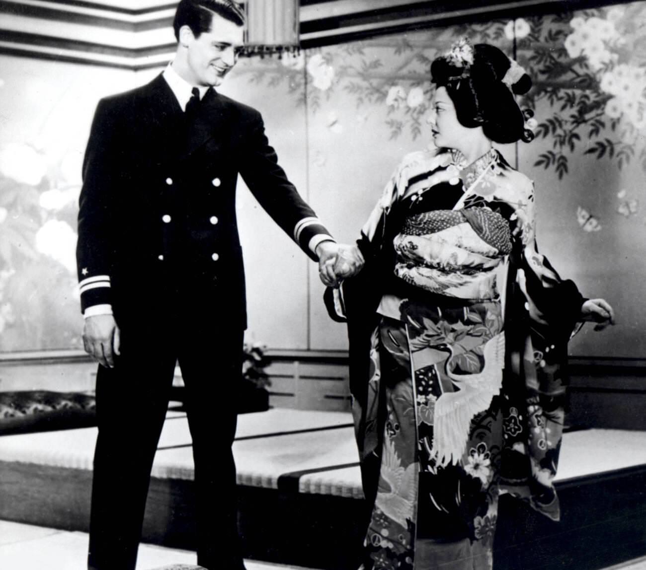 Sylvia Sidney And Cary Grant In Another Still From 'Madame Butterfly,' 1932.