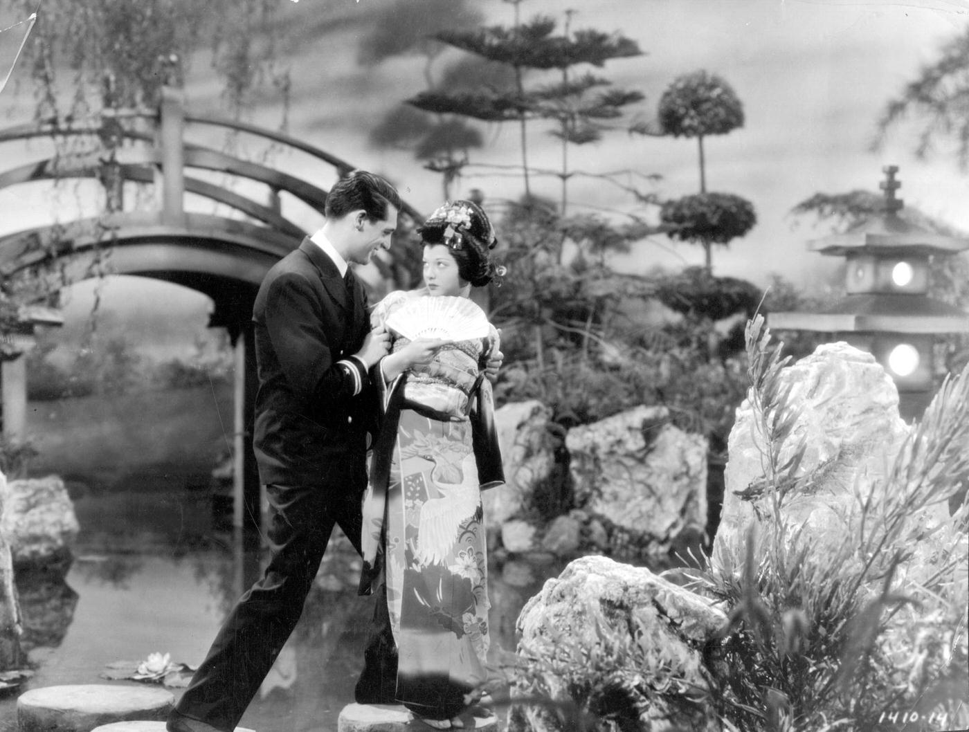Sylvia Sidney And Cary Grant Share A Moment In A Japanese Garden In 'Madame Butterfly,' 1932.