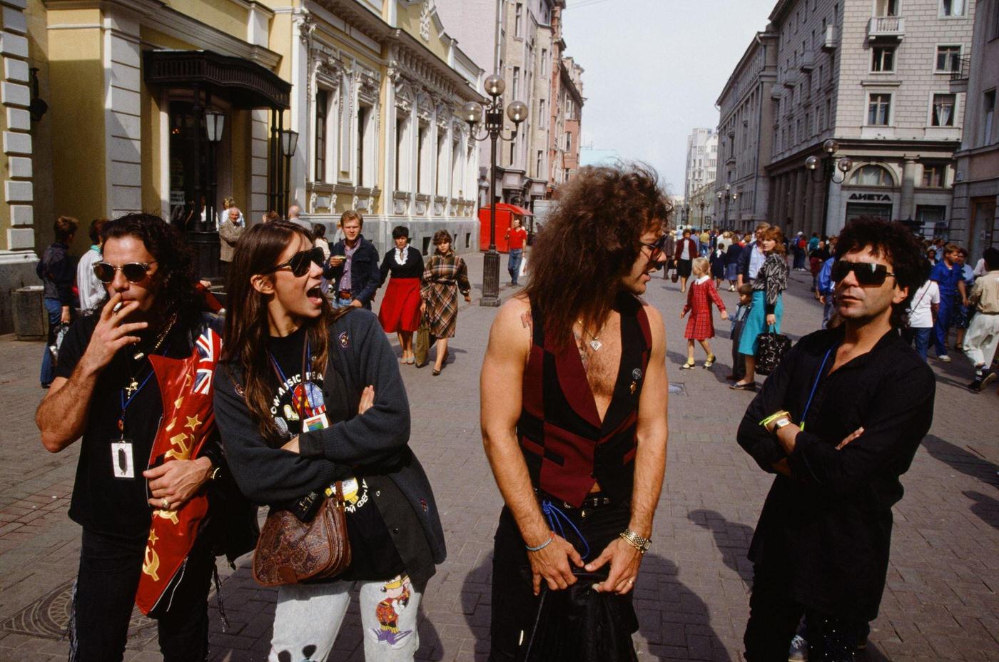 Jon Bon Jovi And Alec Jon Such Of Bon Jovi Captured On The Streets During The Moscow Music Peace Festival 1989