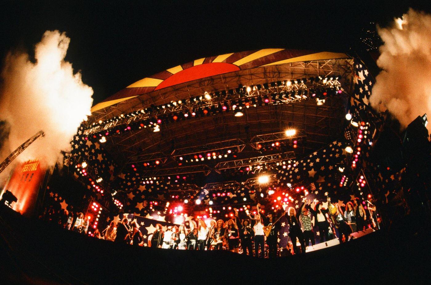General View Of Artists On Stage During The Moscow Music Peace Festival Finale, 1989.