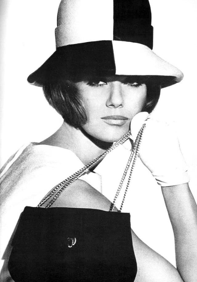 Nicole De La Marge With Handbag And Cloche For Vogue Uk, 1965