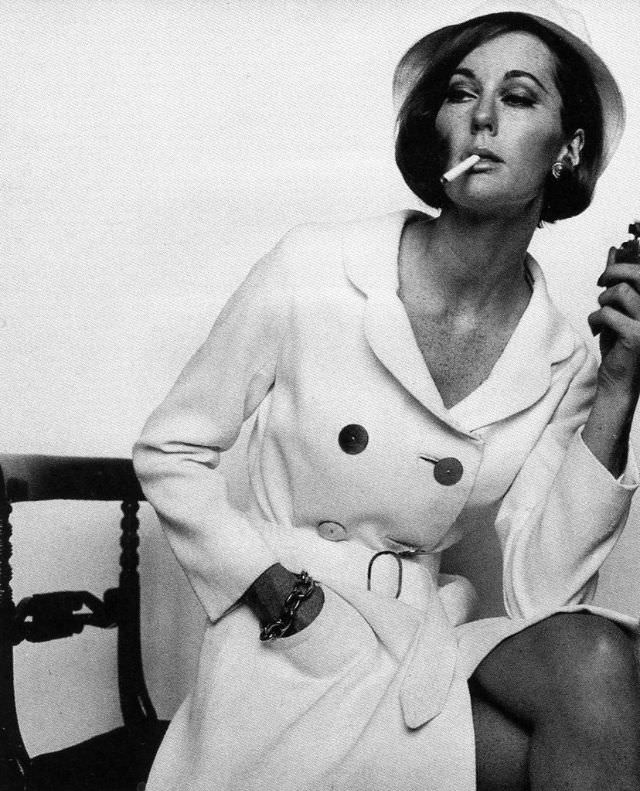 Nicole De La Marge In White Coat By Mary Quant, 1965