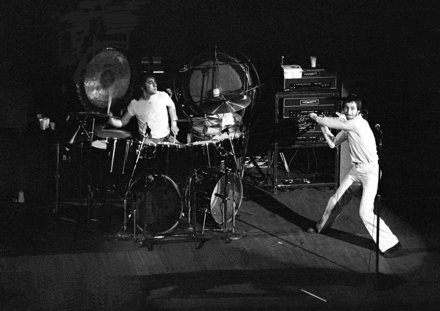 Keith Moon And Pete Townshend Of The Who Perform During The Quadrophenia Tour In The United Kingdom, Year Unknown.