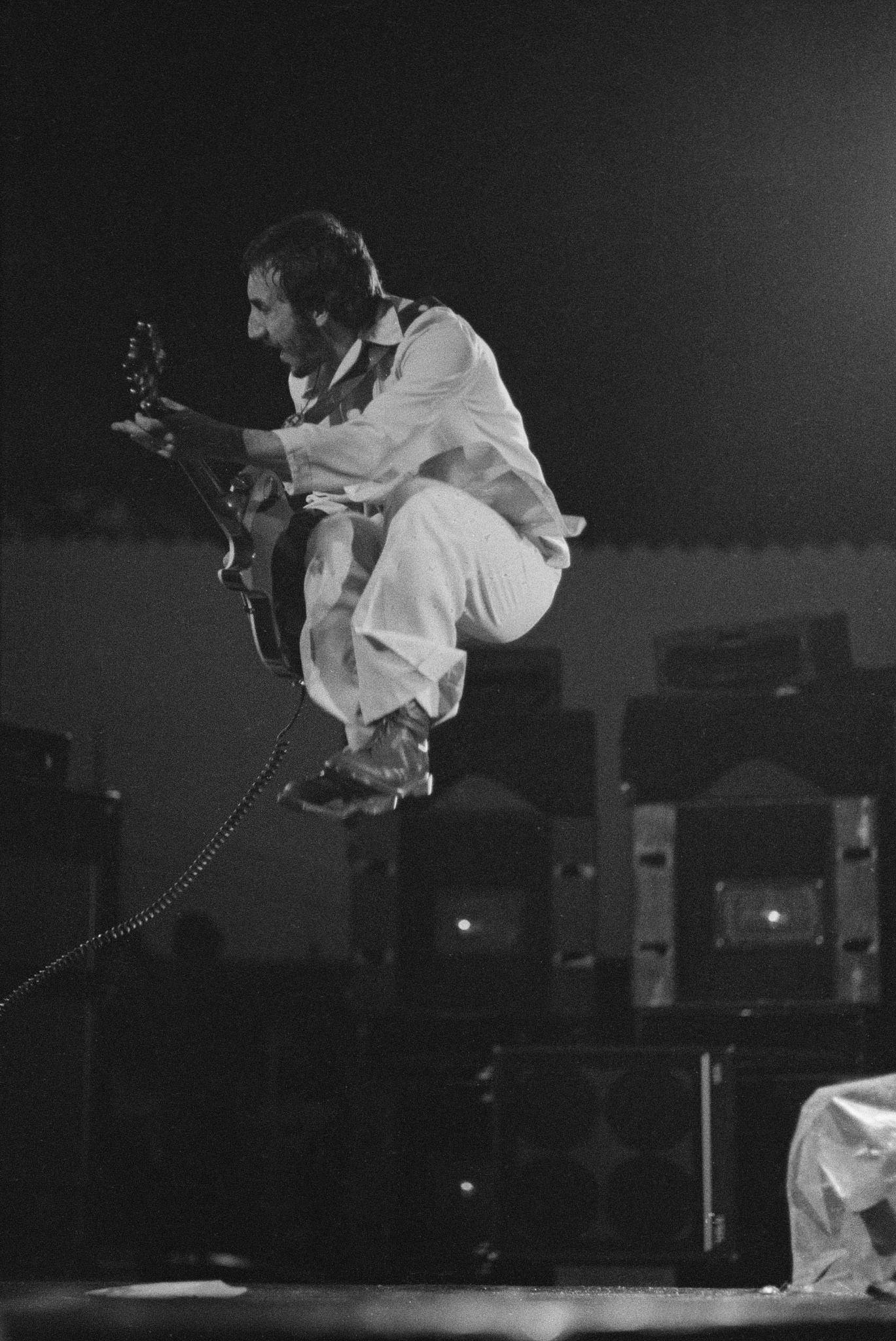 Pete Townshend Performs At The Valley, London; The Concert Enters Guinness As The Loudest Ever, 1976.