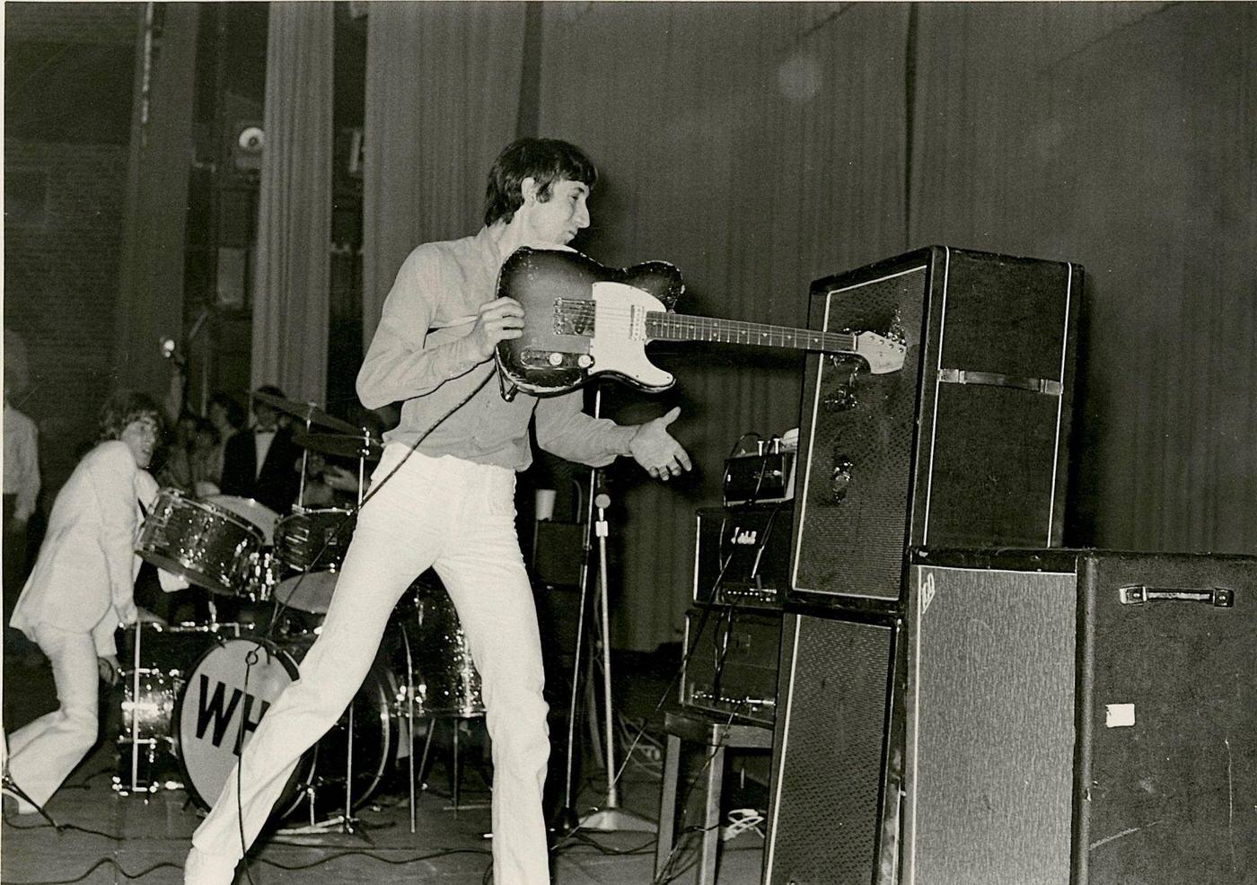 Pete Townshend Smashes A Fender Telecaster At A Concert In Offenburg, Germany, 1967.