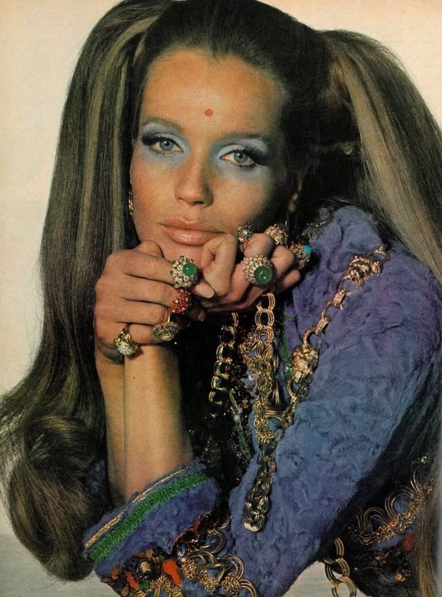 Veruschka Wearing Van Cleef &Amp;Amp; Arpels Rings, 1969
