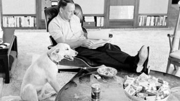 Frank Sinatra With Dog 1964