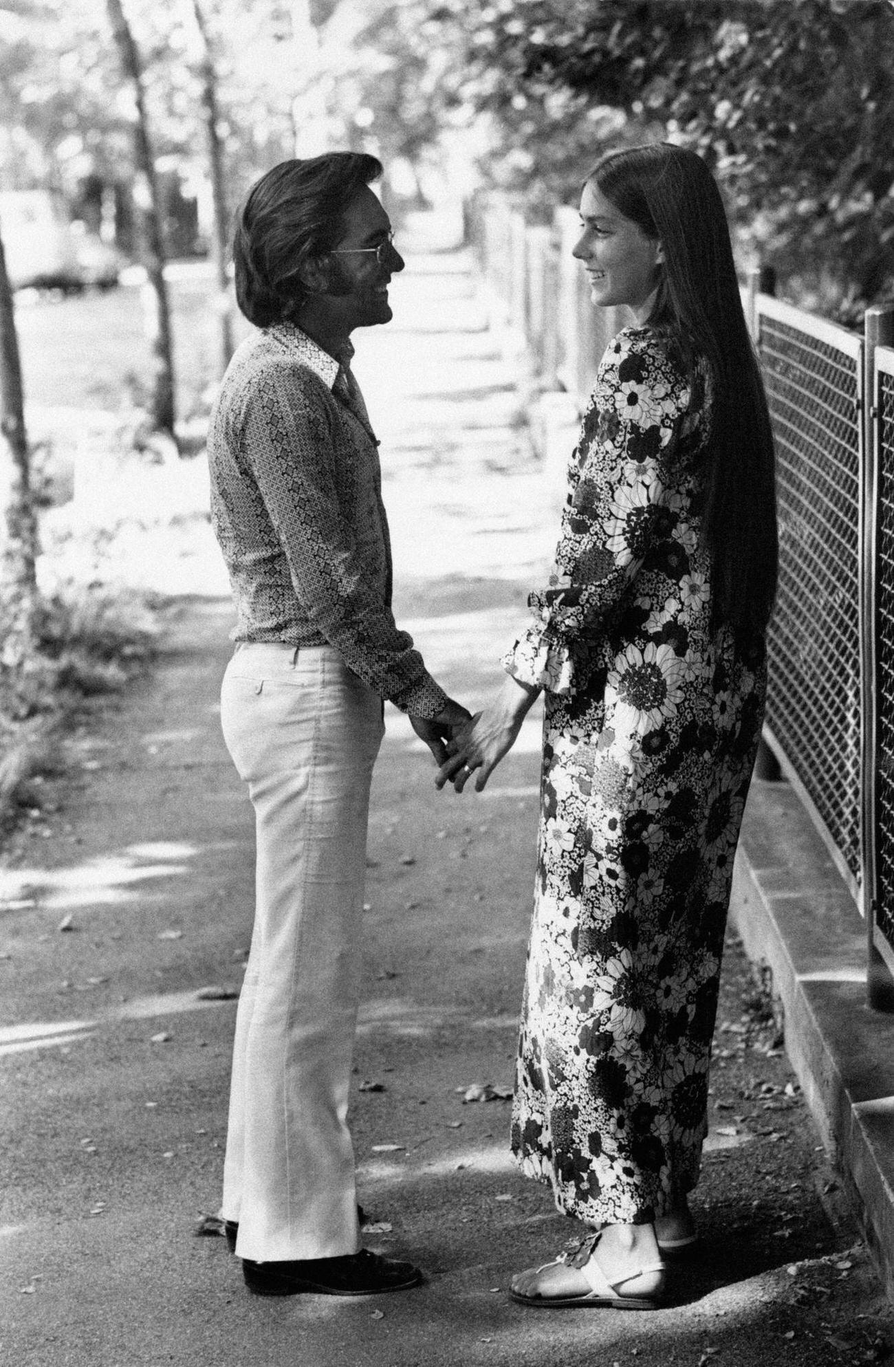 Al Bano And Pregnant Romina Power Holding Hands In Venice, 1970.