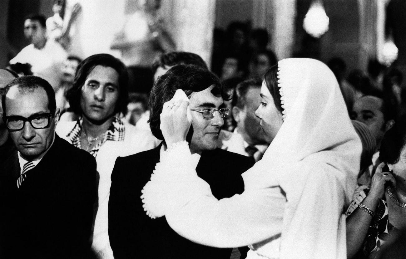 Al Bano And Romina Power During Their Marriage Ceremony, Cellino San Marco, 1970.