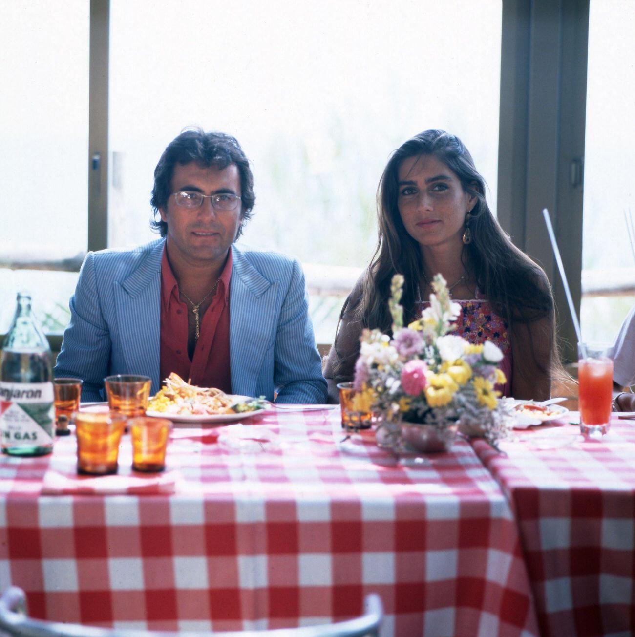 Romina Power And Al Bano At Lunch During A Holiday, Early 1990S.